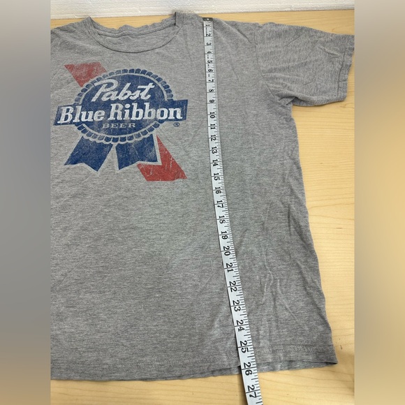 Pabst Blue Ribbon short-sleeve graphic logo t-shirt gray Men’s Sz XL - Picture 7 of 9